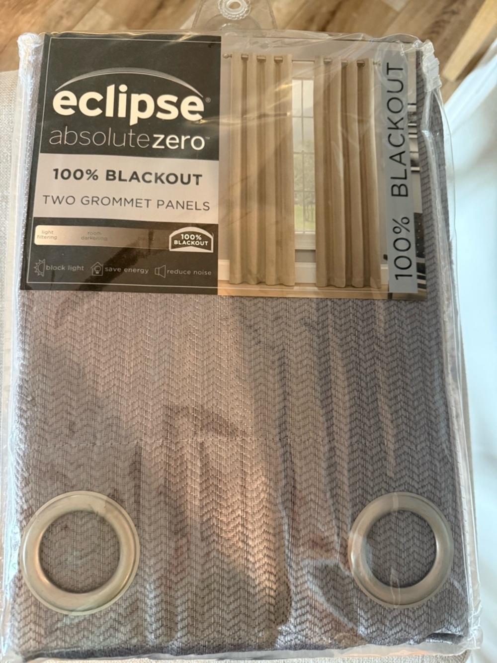 Eclipse 100% Blackout Grommet Curtain Panels in Gray